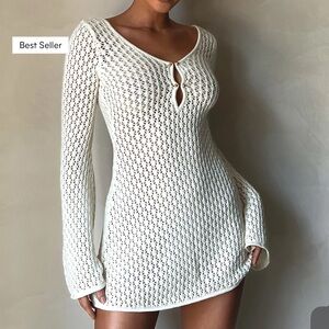 Meshki Kayleigh Crochet Mini Dress